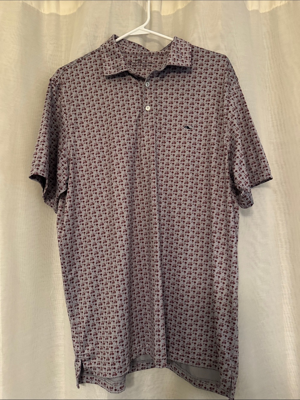 Vineyard Vines Men’s Polo — Maroon Pattern